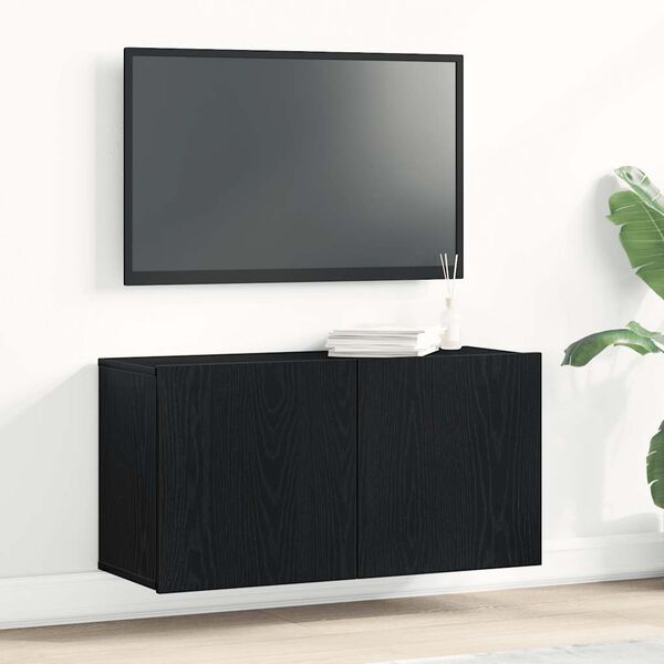 vidaXL TV-Schrank Schwarze Eiche 80 x 30 x 41 cm Holzwerkstoff