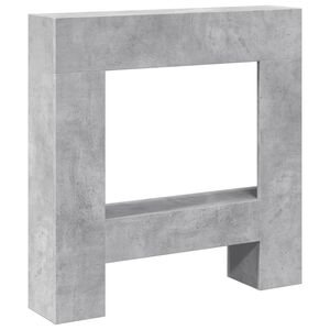 vidaXL Kaminumrandung Betongrau 81x18x82 cm Holzwerkstoff