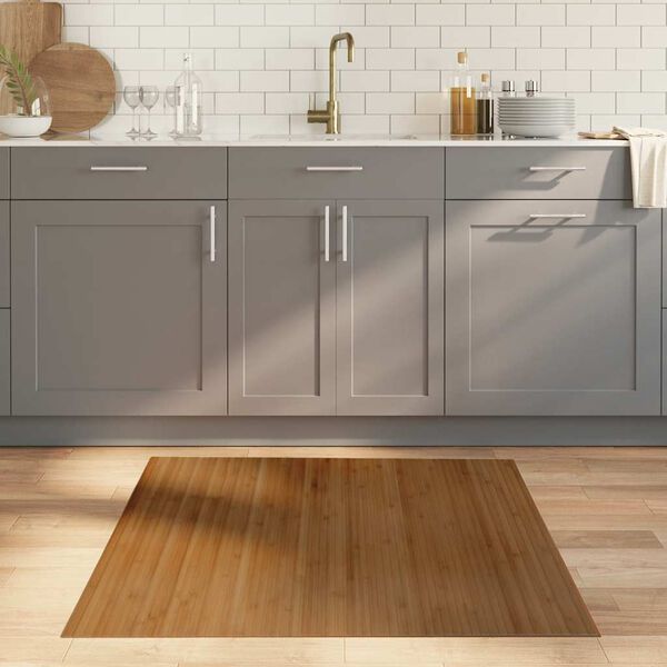 vidaXL Teppich Rechteckig Braun 100x100 cm Bambus