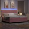vidaXL LED Boxspringbett mit Matratze Rosa 200 x 200 cm Stoff