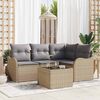 vidaXL Gartensofa-set mit Speicher 5 pcs Schwarz Poly-Rattan
