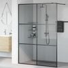 vidaXL Walk-in Duschwand Schwarz 140 x 195 cm Geh&auml;rtetes Glas