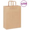 vidaXL Papiertragetaschen 250 Stk. mit Henkeln Braun 26x12x35 cm