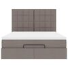 vidaXL Ottoman-Bett mit Matratze & LEDs Taupe 140x190 cm Stoff