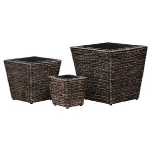 vidaXL Blumenk&uuml;bel 3 Stk. Wasserhyazinthe Braun