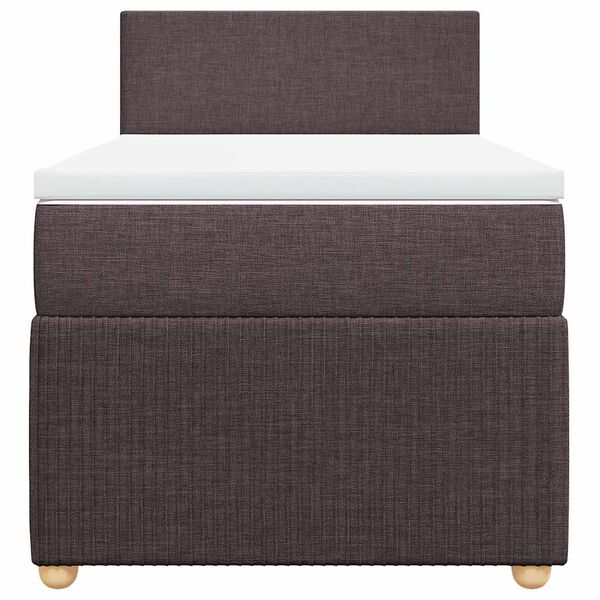 vidaXL Boxspringbett mit Matratze Dunkelbraun 90x190 cm Stoff