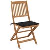 vidaXL Klappbare Gartenstühle 8 Stk. mit Kissen Massivholz Akazie