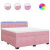 vidaXL Boxspringbett mit Matratze Rosa 180x200 cm Samt