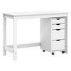vidaXL Desk und Rolling Cabinet Set MOSS 2 pcs Wei&szlig;