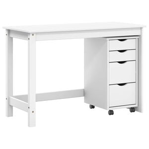 vidaXL Desk und Rolling Cabinet Set MOSS 2 pcs Wei&szlig;