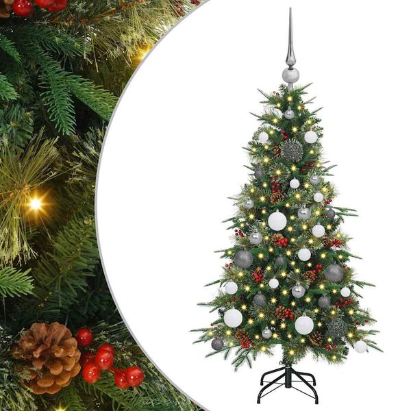 vidaXL K&uuml;nstlicher klappbarer Weihnachtsbaum Gr&uuml;n 120 cm PE und PVC
