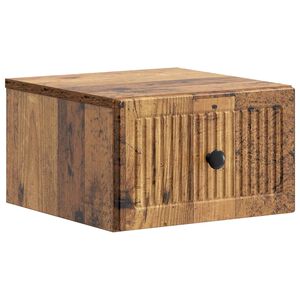 vidaXL Wandmontierter Nachttisch Altholz 33 x 34,5 x 20 cm
