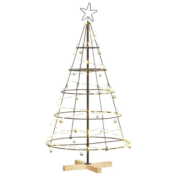 vidaXL Weihnachtsdeko mit St&auml;nder Schwarz 126 cm Stahl