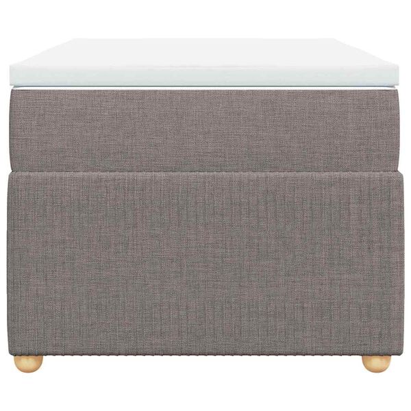 vidaXL Boxspringbett mit Matratze Taupe 100x200 cm Stoff