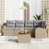 vidaXL Gartensofa-set 6 pcs Beige und Hellgrau Poly-Rattan