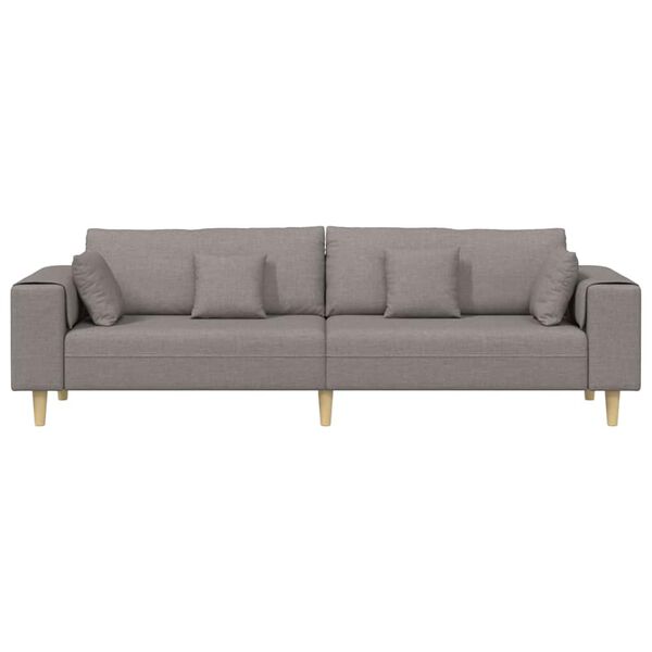 vidaXL Sofa mit Kissen Taupe 250 x 77 x 76 cm Stoff