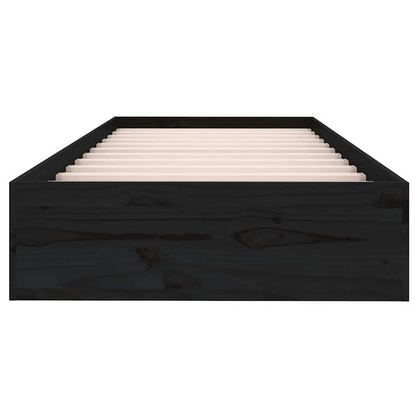 vidaXL Massivholzbett ohne Matratze Schwarz 75x190 cm
