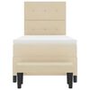 vidaXL Boxspringbett mit Matratze mit Kopfteil Creme 90 x 200 cm Stoff