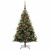 vidaXL K&uuml;nstlicher geflammter Weihnachtsbaum 150 LEDs Gr&uuml;n 150 cm