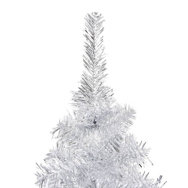 vidaXL K&uuml;nstlicher Weihnachtsbaum Beleuchtung & Kugeln Silber 150 cm
