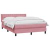 vidaXL Boxspringbett mit Matratze Rosa 160x220 cm Samt