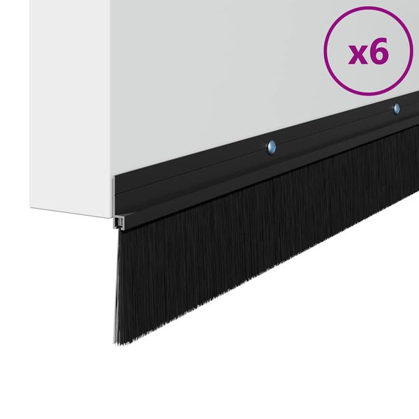 vidaXL Aufsteck T&uuml;rb&uuml;rstendichtungen 6 pcs Schwarz 100 cm