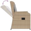 vidaXL Gartensessel mit Kissen 2 Stk. Verstellbar Beige Poly Rattan
