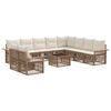 vidaXL Gartensofa-set 11 Stk. Beige Poly-Rattan