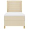 vidaXL Boxspringbett mit Matratze Dunkelgrau 90x190 cm Creme Stoff