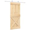 vidaXL Schiebet&uuml;r Nat&uuml;rlich und Wei&szlig; 85 x 210 cm Massivkiefer