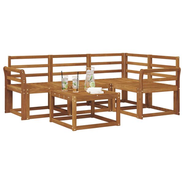 vidaXL Outdoor-Sofagarnitur 5 pcs Natur Massivholz Akazie