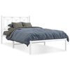 vidaXL Bettgestell mit Kopfteil Metall Wei&szlig; 107x203 cm
