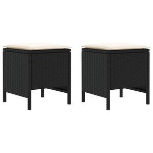 vidaXL Garten-Fu&szlig;hocker 2 St&uuml;ck Schwarz und Creme 38 x 38 x 45 cm