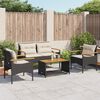 vidaXL 4-tlg. Garten-Sofagarnitur mit Kissen Schwarz Poly Rattan