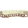 vidaXL Outdoor-Sofagarnitur 8 stk. Natur und Creme
