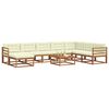 vidaXL Outdoor-Sofagarnitur mit Kissen 9 pcs Natur und Creme
