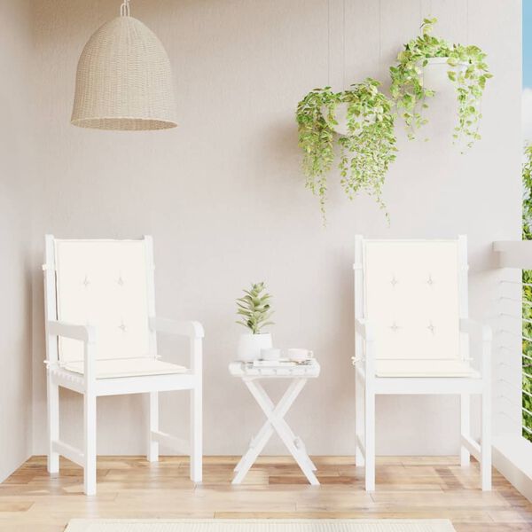 vidaXL Niedriglehner-Auflagen 2 Stk. Melange Creme 100x50x4 cm Stoff