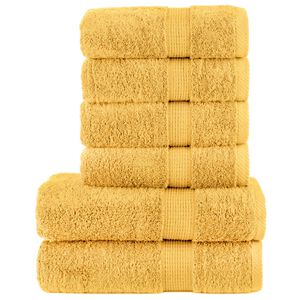 vidaXL 6 tlg. Premium-Handtuch-Set SOLUND Golden 600 g/m&sup2;