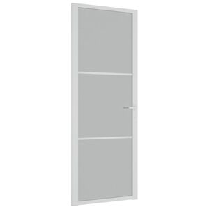 vidaXL Innentür 76x201,5 cm Weiß Mattglas und Aluminium