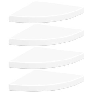 vidaXL Eck-Schweberegale 4 Stk. Wei&szlig; 35x35x3,8 cm MDF
