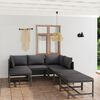 vidaXL 7-tlg. Garten-Lounge-Set mit Kissen Poly Rattan Grau