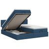 vidaXL Ottoman Bett mit Matratze mit Kopfteil 2 Stk. Blau Stoff
