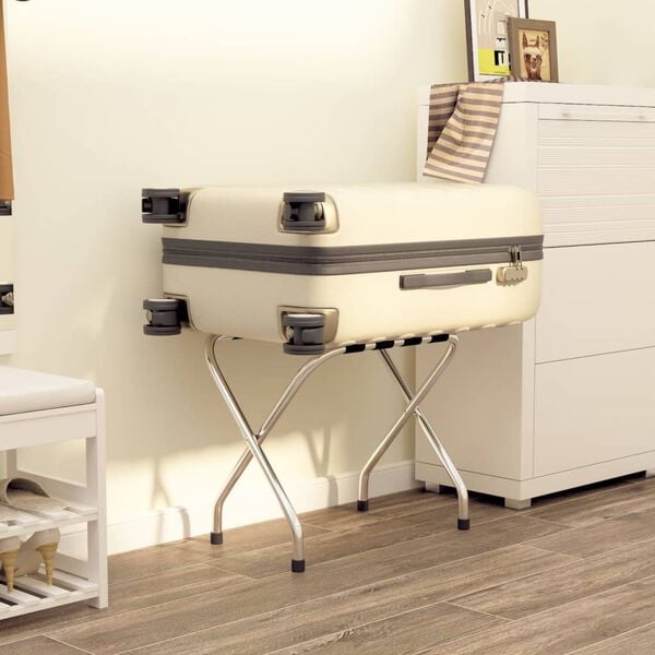 vidaXL Gep&auml;ckablage Schwarz und Silbern 56x40x49 cm