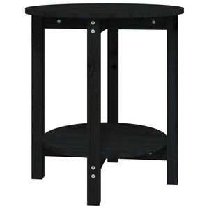 vidaXL Couchtisch Schwarz &Oslash; 55x60 cm Massivholz Kiefer
