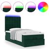 vidaXL Ottoman-Bett mit Matratzen & LEDs Dunkelgr&uuml;n 90x200 cm Samt