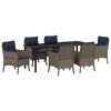 vidaXL Garten Essgruppe 7 stk. Grau Poly-Rattan