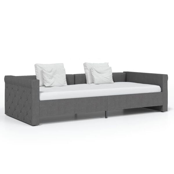 vidaXL Tagesbett USB Dunkelgrau Stoff 90x200 cm