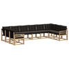 vidaXL Outdoor-Sofagarnitur mit Kissen 10 pcs Wei&szlig; und Schwarz
