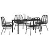 vidaXL Garten Essgruppe 5 pcs Schwarz Poly-Rattan