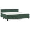 vidaXL Boxspringbett mit Matratze Dunkelgr&uuml;n 200x200 cm Samt